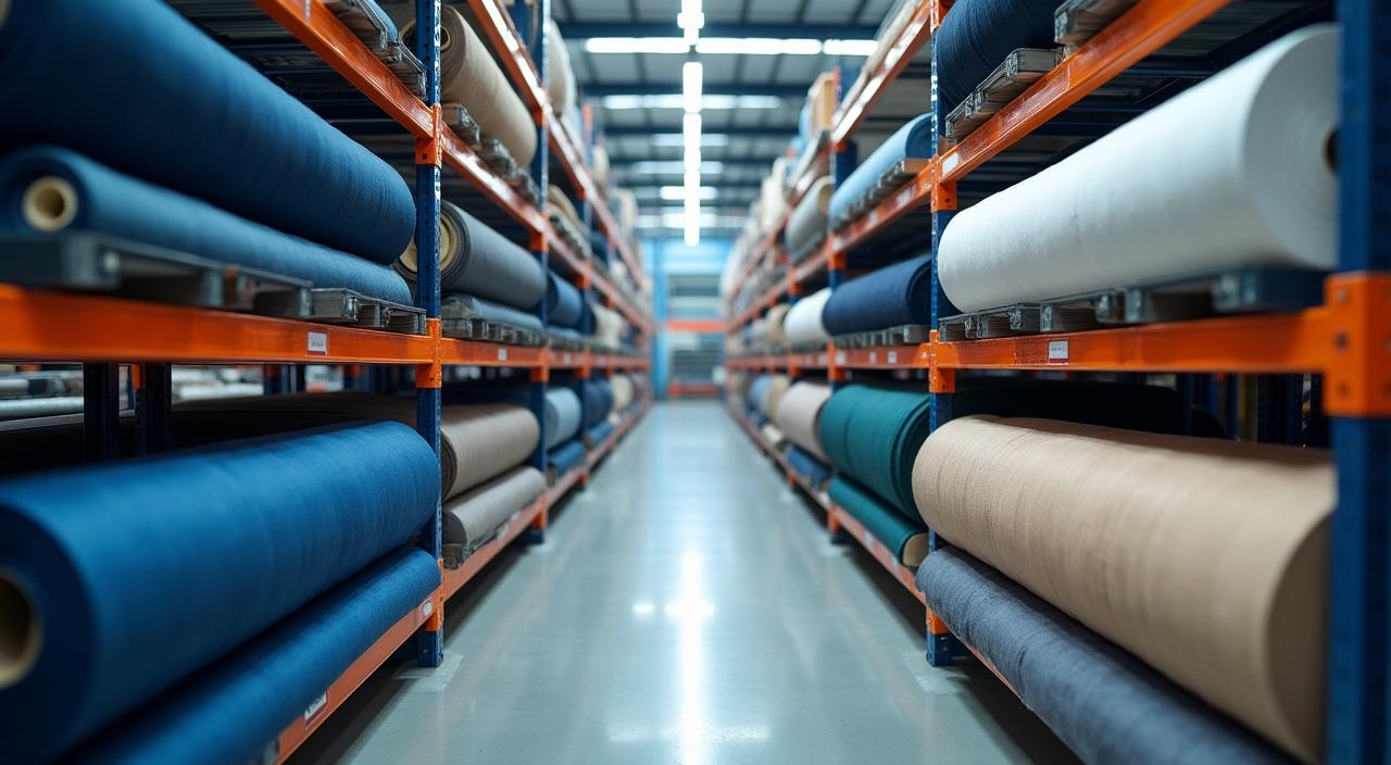 Almacén textil moderno con procesos optimizados